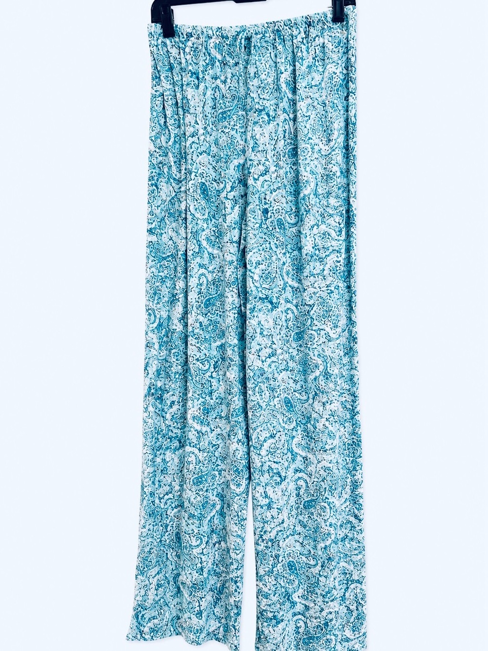 Liz Claiborne Teal Paisley Wide-Leg Lounge Pants